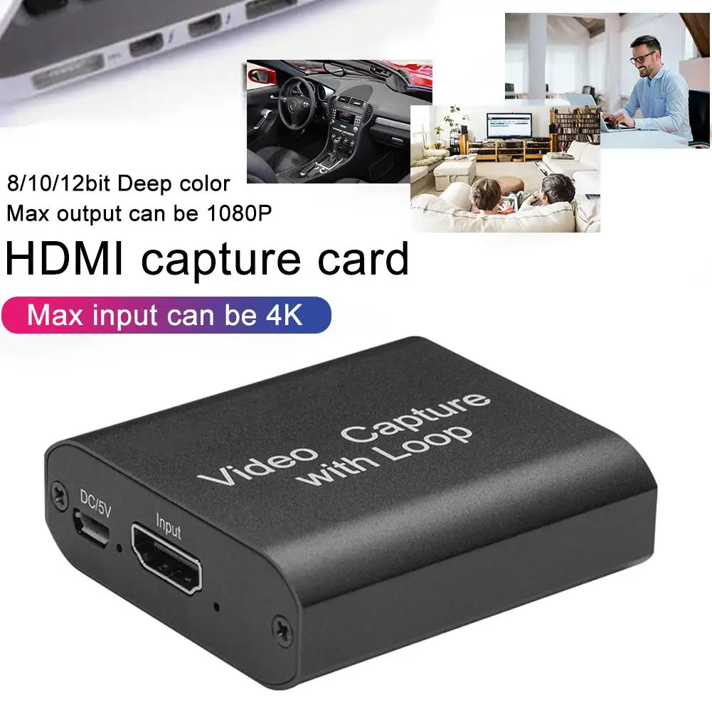 

USB 2.0 Capture Card Compatible With HDMI Audio Video Capture Cards Set With Loop-out For Streaming Broadcasts Video Recording