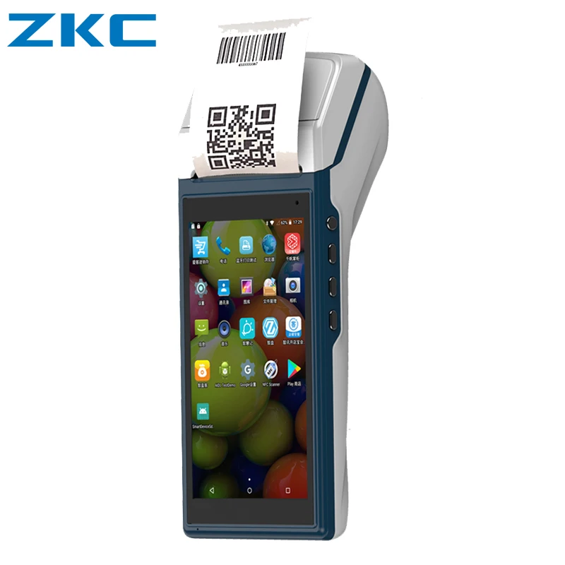 ZKC pos-терминал PDA с беспроводной Bluetooth и Wifi системой Android NFC термальным принтером
