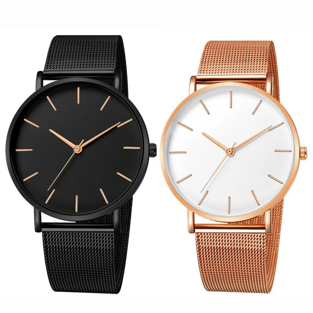 A Couple Quartz Watch Business Watch Men and Women Fashion Simple Style Rose Gold Pin Buckle Watch luxury watch