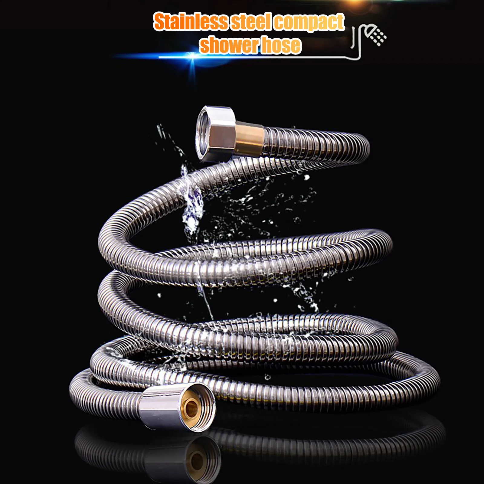 

55#2m Shower Hose, 79 Inches Extra Long Chrome Handheld Shower Head Hose With Brass Hose Shower Hose Bathroom Tools