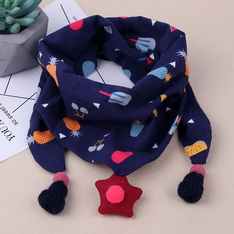 Baby Cotton Neck Scarf Cute Print Children Warm Kids Collars Autumn Winter Boys Girls O Ring Cloth Accessories | Детская одежда и