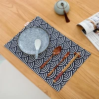 inyahome set of 4 cotton placemat japanese fashion style fabric table mats napkins simple design tableware kitchen tool decor