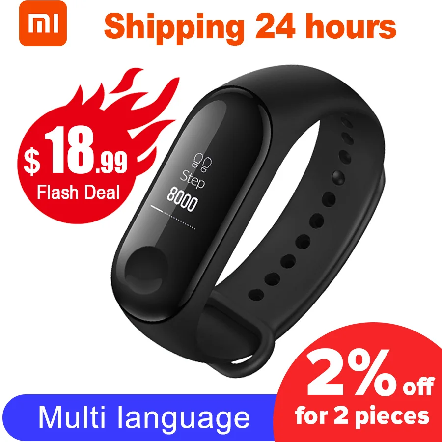 Xiao mi Band 3 mi band 3 фитнес-трекер пульсометр 0,78 ''OLED дисплей Bluetooth 4,2 для Android IOS
