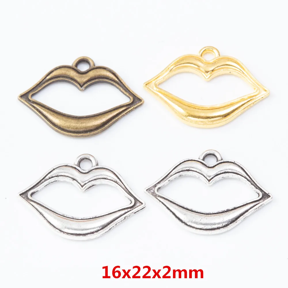 

New product hot sale210PCS mouth retro bronze zinc alloy metal fashion accessory pendant making 7579