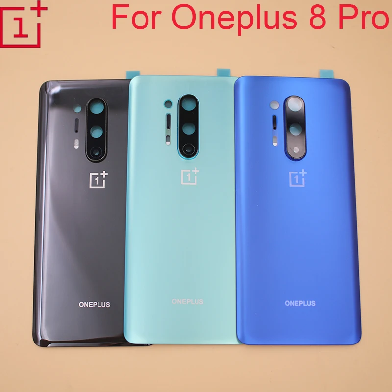 

Оригинальная Задняя стеклянная крышка One Plus 8 Pro для oneplus 8 pro 1 + 8 pro, задняя крышка корпуса, Запасные детали + искусственная кожа