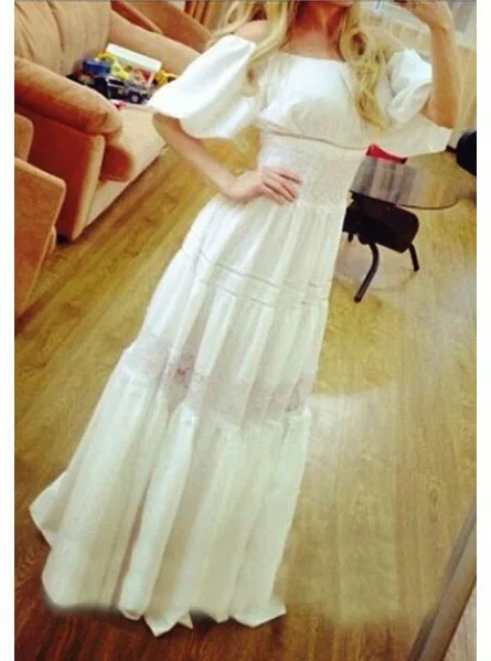 Женские платья макси Элегантные Белые Повседневные весенние офисные женские