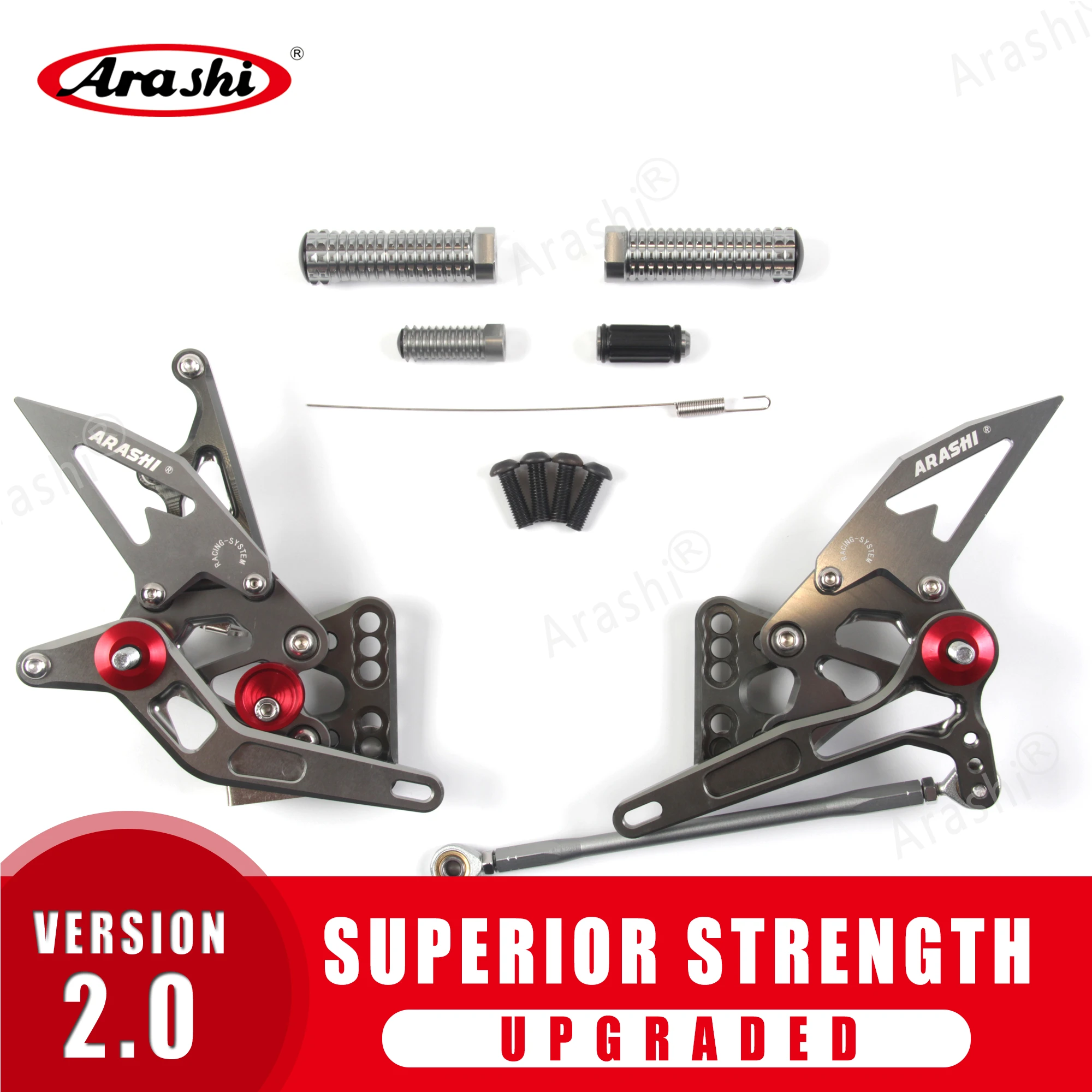 

Arashi Регулируемые подножки для SUZUKI GSXR1000 2005 2006 CNC Rider, Задние подножки, подножки, фотоподножки, серебристые 1000 05 06