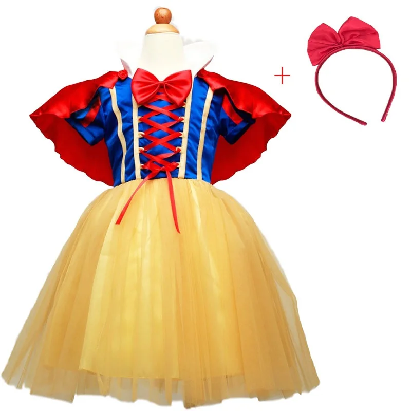 Baby Children 4 Layer Snow White Cosplay Dress Girls Party Princess Child Tulle Girl Tutu Birthday Vestido | Детская одежда и