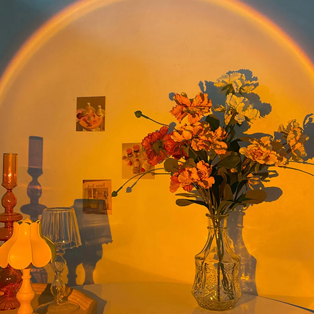 Радужный светодиодный ночник проектор с закатом украшение для спальни