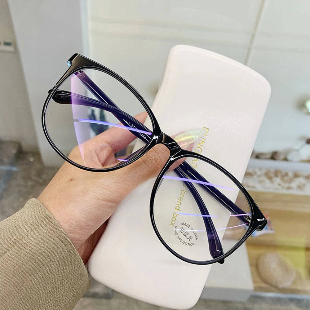

Прозрачный компьютерные очки Рамка Для женщин мужчин антибликовыми свойствами светильник круглые очки блокировка очки оптические оправы ...