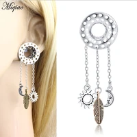 miqiao 2pcs 8 18mm ear tunnels and plugs plugs stainless steel dangle gauges earring expander body jewelry
