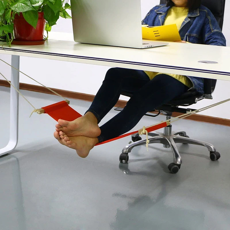Work Table Computer Desk Footrests Mini Portable Comfortable Relaxing Leg Hammock Adjustable Office Footrest Foot |