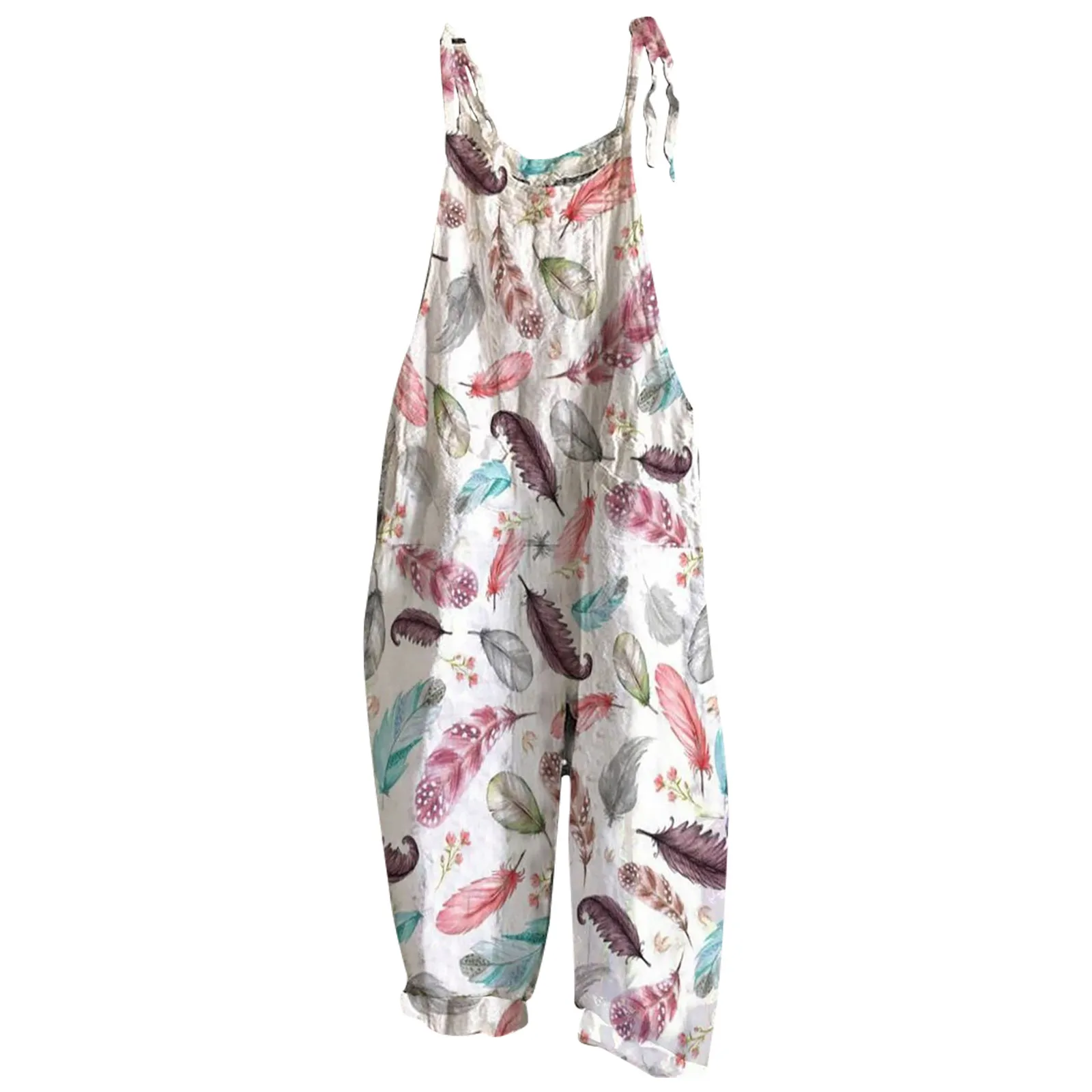 

2021 Womens Overalls Jumpsuit Ethnic Style Printed Fashion Off Shoulder Suspender Cami Pants Casual Summer Lady Romper Jumpsuit