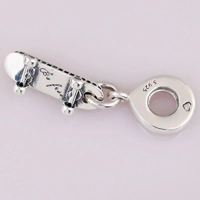 

Original 925 Sterling Silver Charm New Free Skateboard Swing Pendant Fit Pandora Women Bracelet & Necklace Diy Jewelry