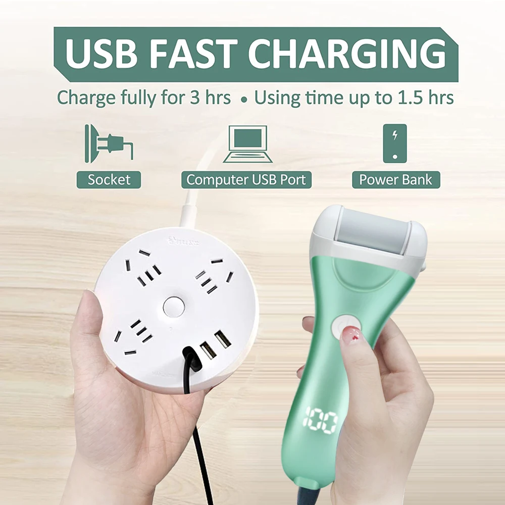 Электрическая пилка для ног с зарядкой шлифовальный инструмент педикюра и пяток