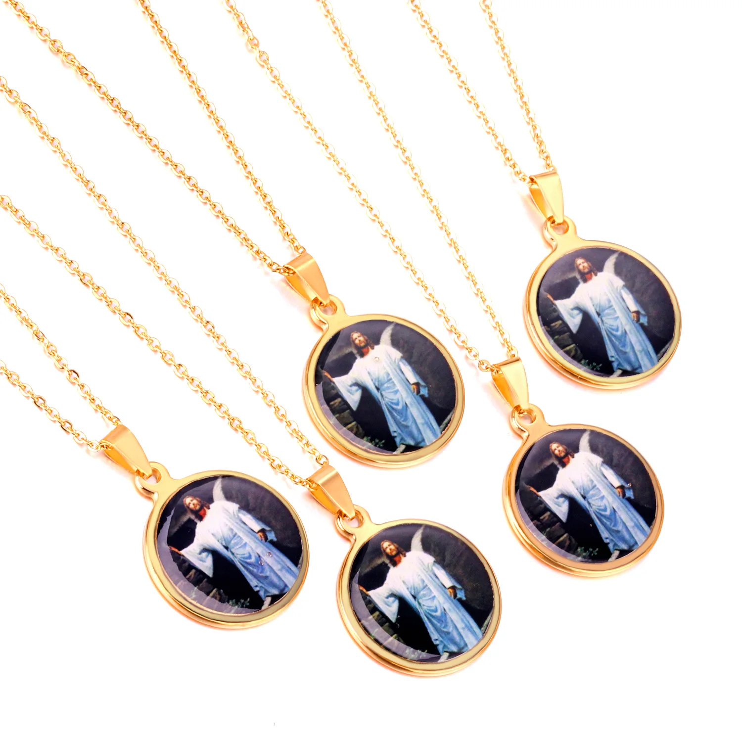 

LUXUKISSKIDS Stainless Steel Necklace Pendant Christianity Necklaces Man Jewelry-105801G