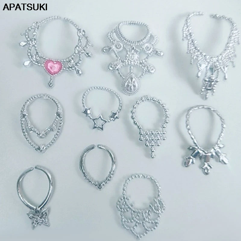 10pcs/lot Multi-style Fashion Necklace For Barbie Doll Decoration Chain 1/6 BJD Dolls Accessories Kids &amp Baby DIY Toys | Игрушки и