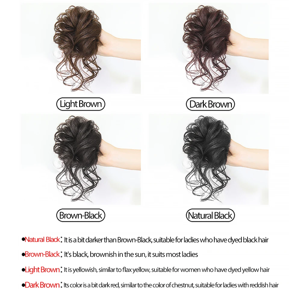 SHANGKE синтетический грязный шиньон резинки резинка для волос пучок прямой