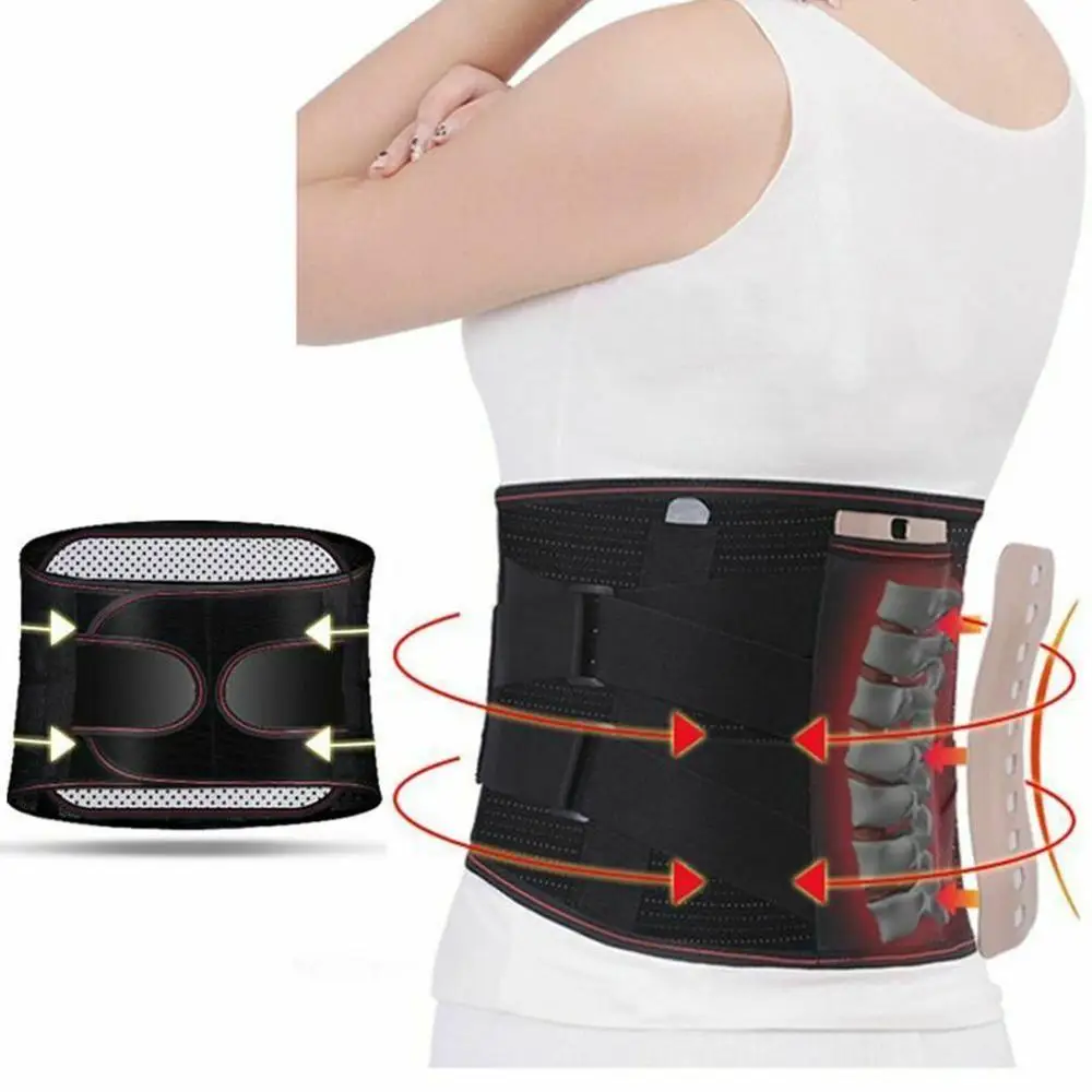 

Adjustable Tourmaline Self-heating Magnetic Therapy Waist Belt Lumbar Support Back Waist Support Brace Double Banded aja lumbar