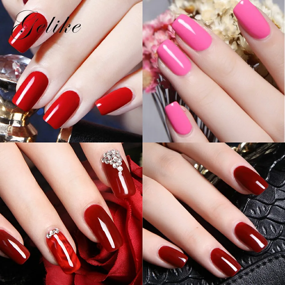 

Gelike 10g Dipping Powder Gel Polish Red Color Dip Powder Without Lamp Cure Manicure Nail Art Decorations Drop Shipping