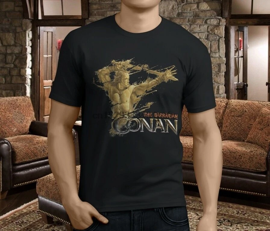 Новая крутая Мужская черная футболка с рисунком Конан Барбара в стиле ретро |