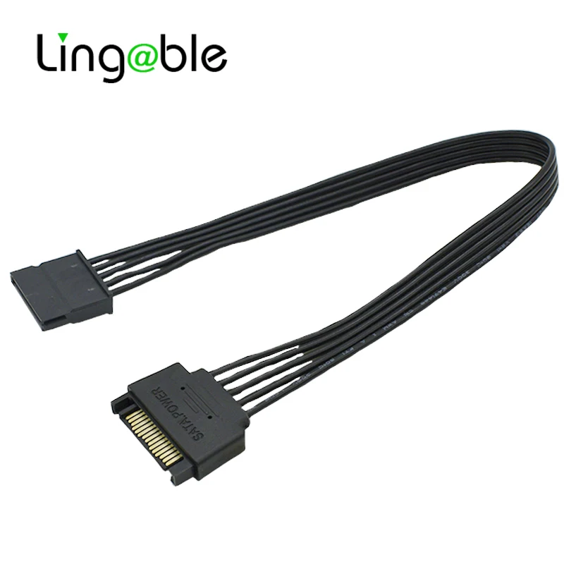 Кабель удлинитель Lingable SATA 15 контактов 30 см|Компьютерные кабели и разъемы| |