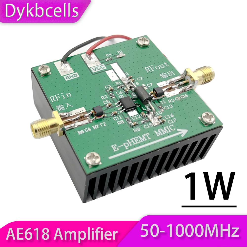 

Dykbcells AE618 Linear amplifier 50M-1000MHz 1W 20DB Gain RF Power Amplifier / Ham Radio AMP UHF HF VHF FM 433MHZ 315MHZ 900MHZ