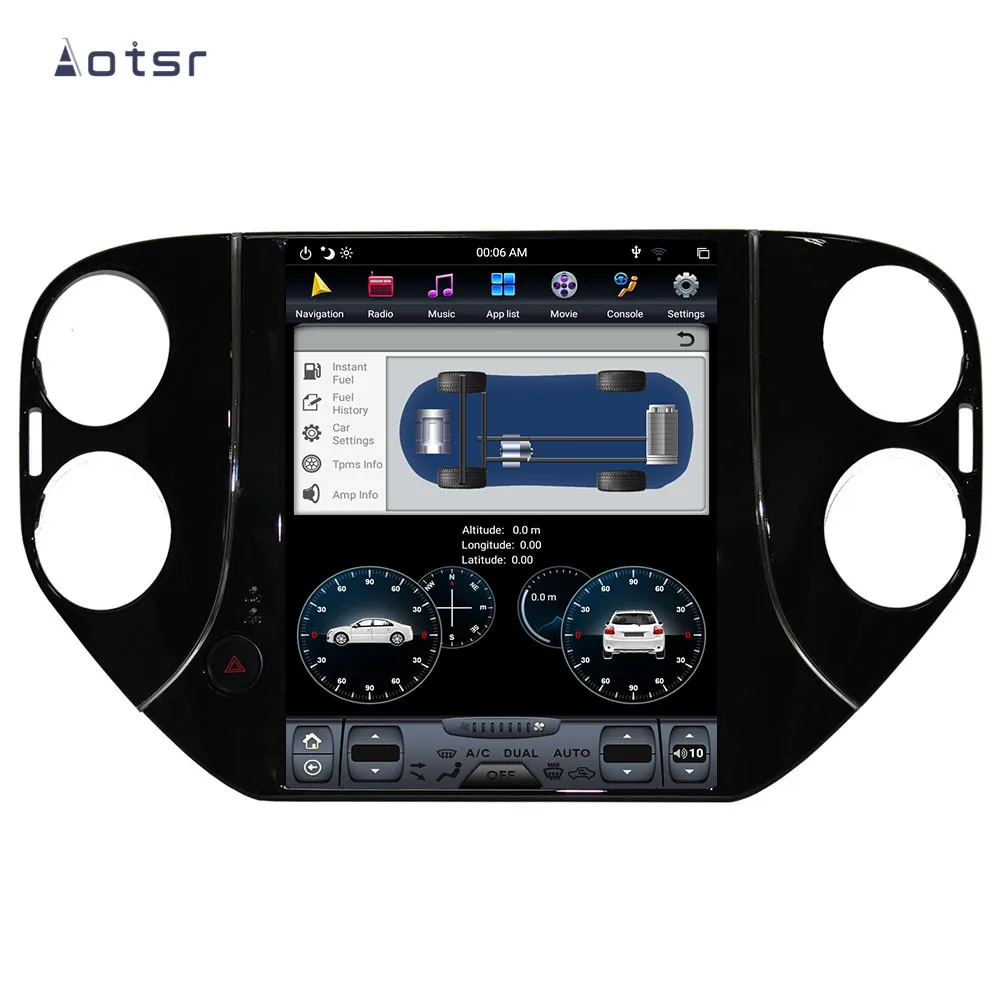 Автомобильный GPS-навигатор в стиле Tesla на Android 9 0 4 Гб для VW Tiguan 2010-2016 радио