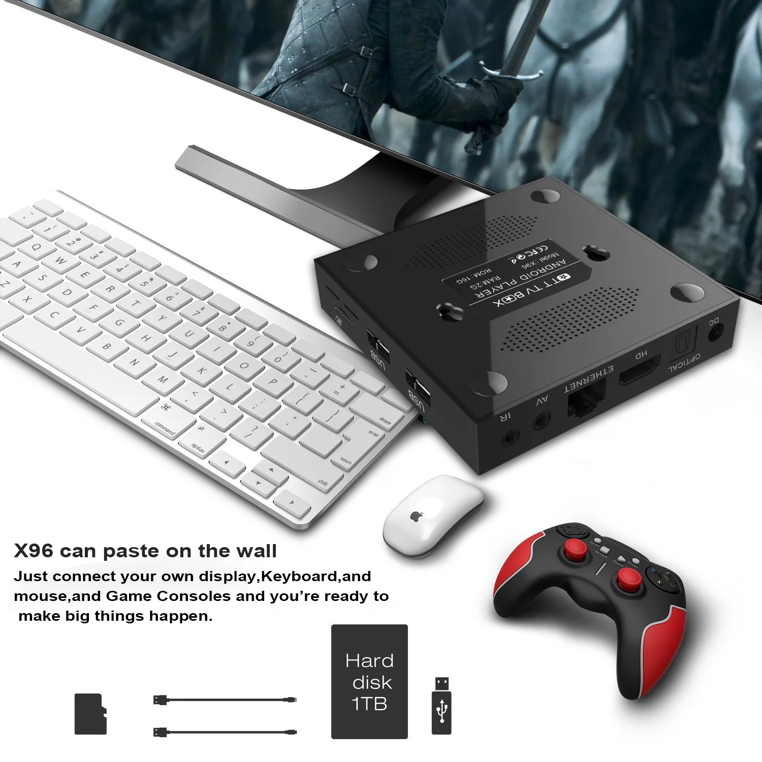 DQiDianZ 9,0X96 S905W четырехъядерный 2 Гб ОЗУ 16 Гб ПЗУ Ultra HD 4K tv Box 2,4 ГГц Wifi DLNA медиаплеер X96
