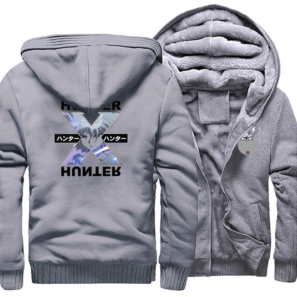 

HUNTER×HUNTER Killua Zoldyck аниме Moletom боди теплые мужские толстовки куртки толстые свитшоты крутой Топ мужские повседневные толстовки Топ