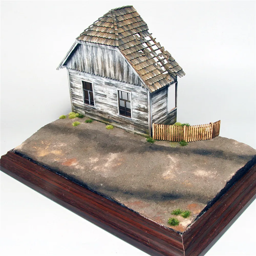 

Wooden European House No.2 1:35 Battlefield Military Scene Model 3D Puzzle DIY Painting Educational Toys Gift for Children