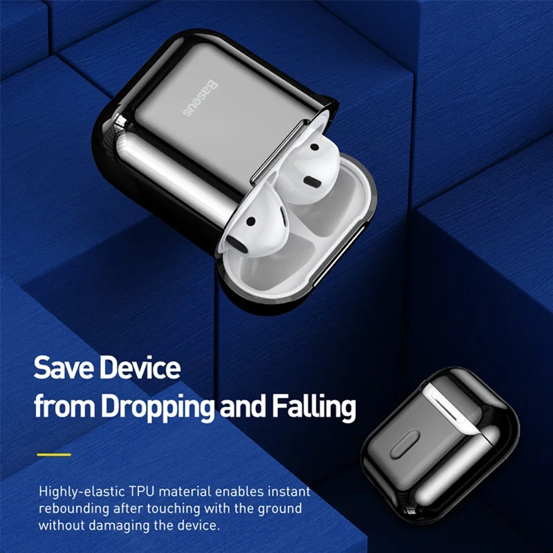 Чехол Baseus для наушников Airpods 2 1 силиконовый чехол Apple Air Pods противоударный