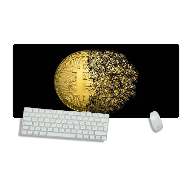 

BITCOIN coins Keyboards Mat Rubber Gaming Desk Mat Desk Table Protect Game Office Work Mouse Mat pad Non-slip Laptop Cushion