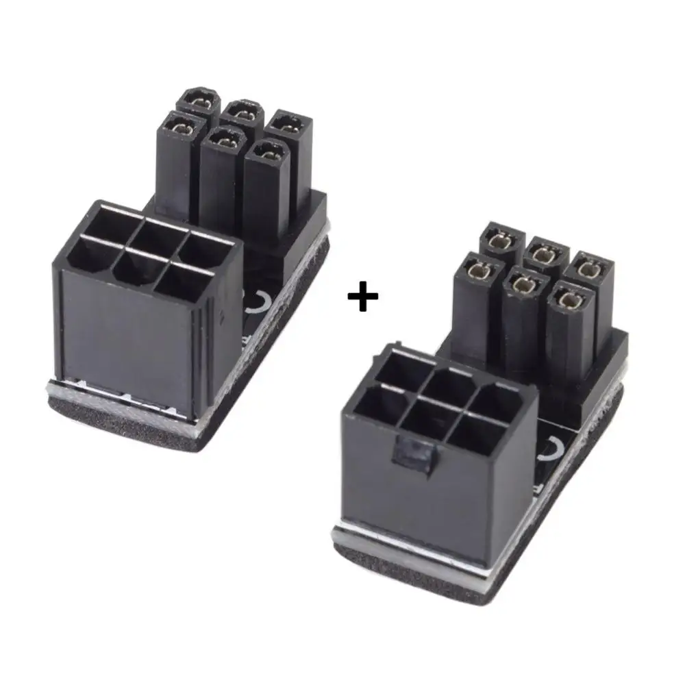 

ATX 6Pin Female to 6pin Male 180 Degree AngledPower Adapter for Desktops Graphics Card