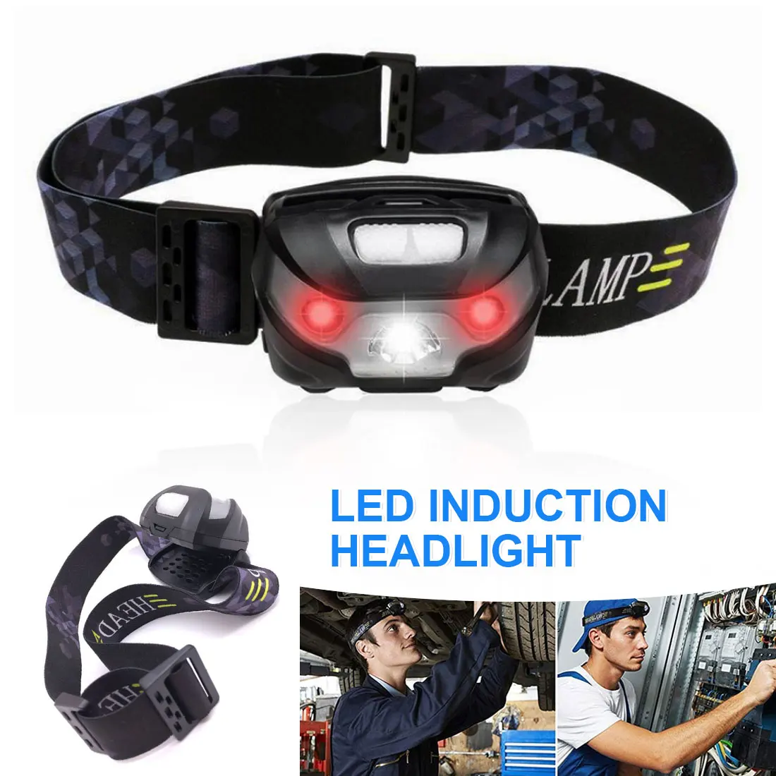

Powerfull Headlamp Rechargeable LED Headlight Body Motion Sensor Head Flashlight Camping Torch Light Lamp With USB
