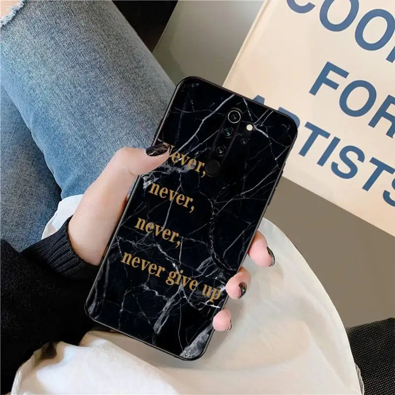 CUTEWANAN Inspirational quotes on marble Phone Case Cover for Redmi Note 8 8A 7 6 6A 5 5A 4 4X 4A Go Pro Plus Prime | Мобильные