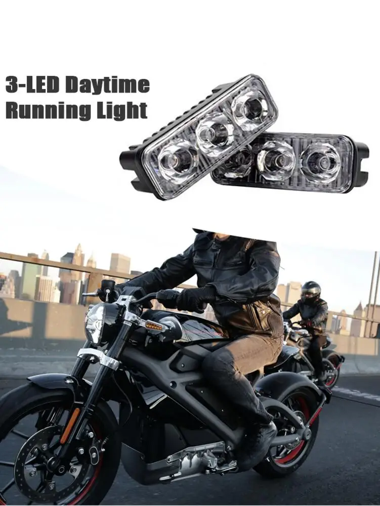 Car Modification General daytime Running Light 3-LED Bulb Warning Strobe Lights Aluminum Type Signal Flash for Cars | Автомобили и