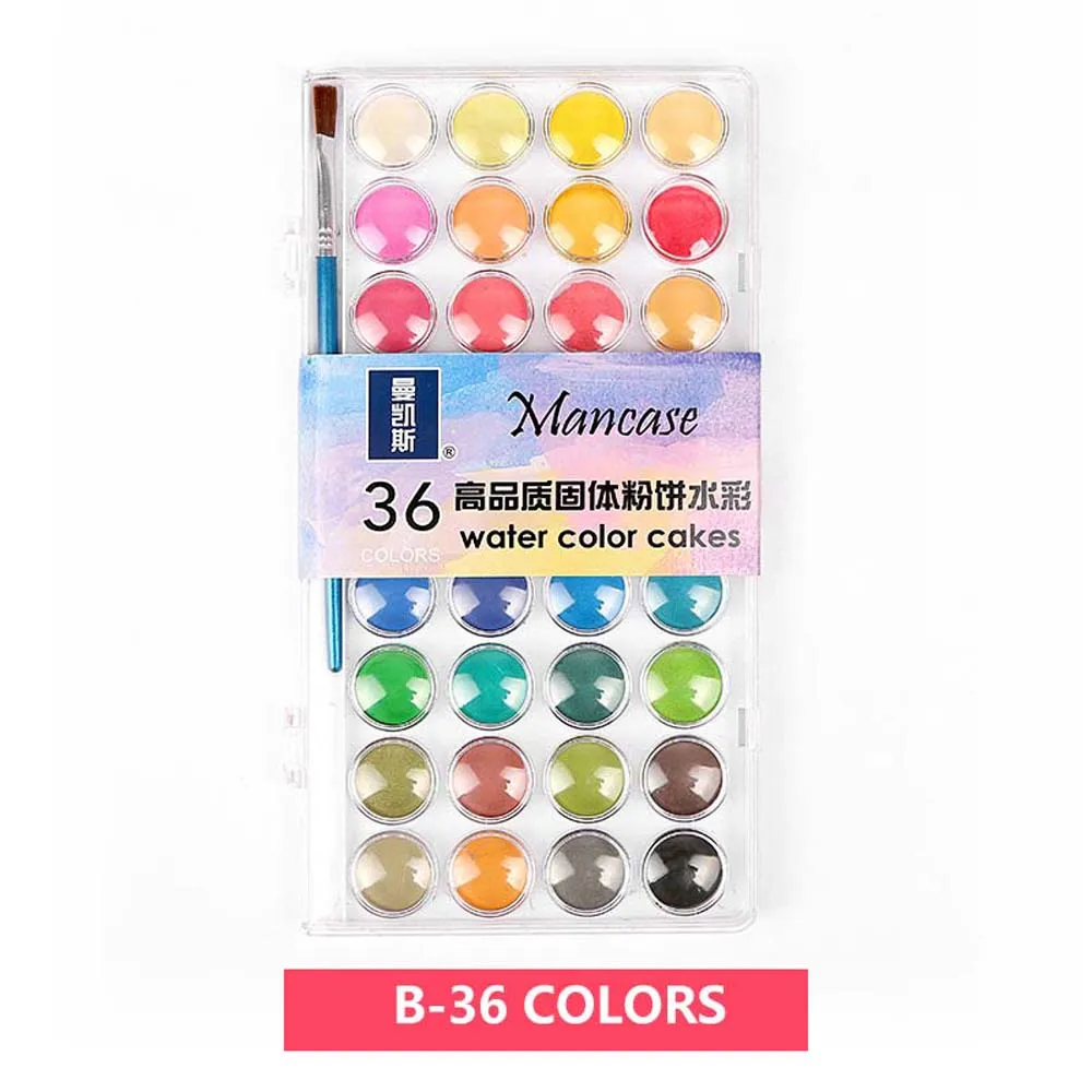 Высококачественная однотонная Акварельная краска с деревянной кисточкой набор