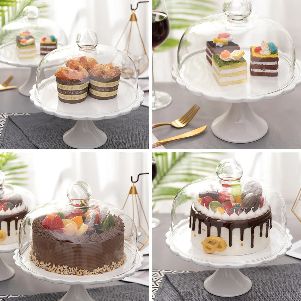 

1 Pc Dust-proof Cake Cover Cake Plate Simple Food Plate Multipurpose Snack Tray
