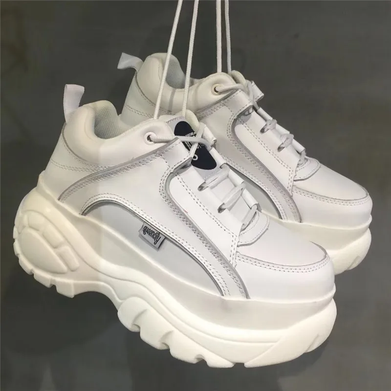 

Luxury Designer Platform Women's Sneakers Fashion Casual Female Trainers Leather Spring Autumn New Sports Ladies Chunky Shoes
