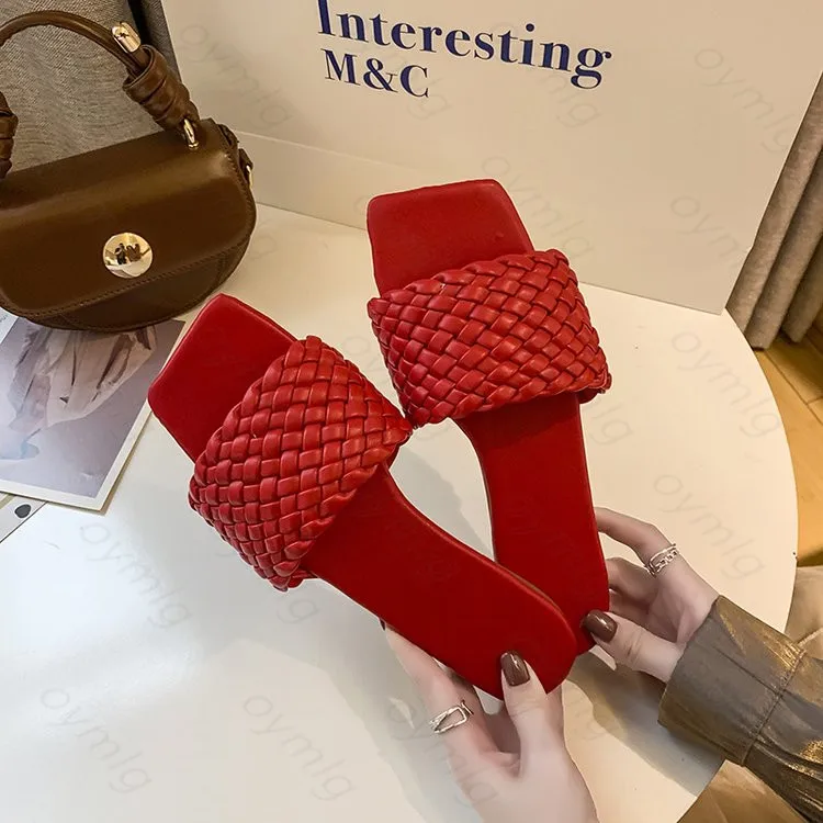 

Fashion Temperament Braided Women Shoes Open Toe Flat Slippers Beach Sandals Casual Flip Flops Zapatillas Mujer Casa 2021