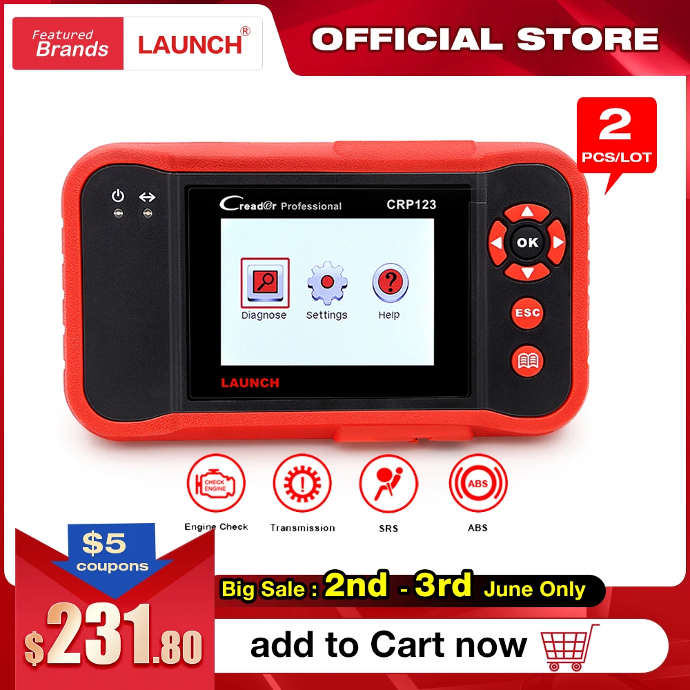 Диагностический сканер LAUNCH Creader CRP123 для автомобилей с поддержкой