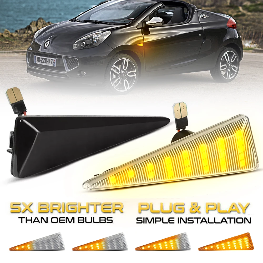 2 шт., Светодиодные поворотники для Renault Megane 2 Scenic