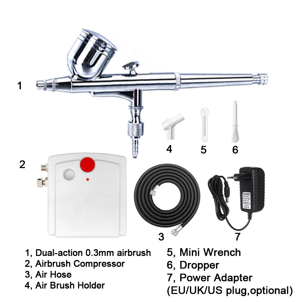 Пистолет распылитель гравитационный с компрессором 0 3 мм мм|Принадлежности для