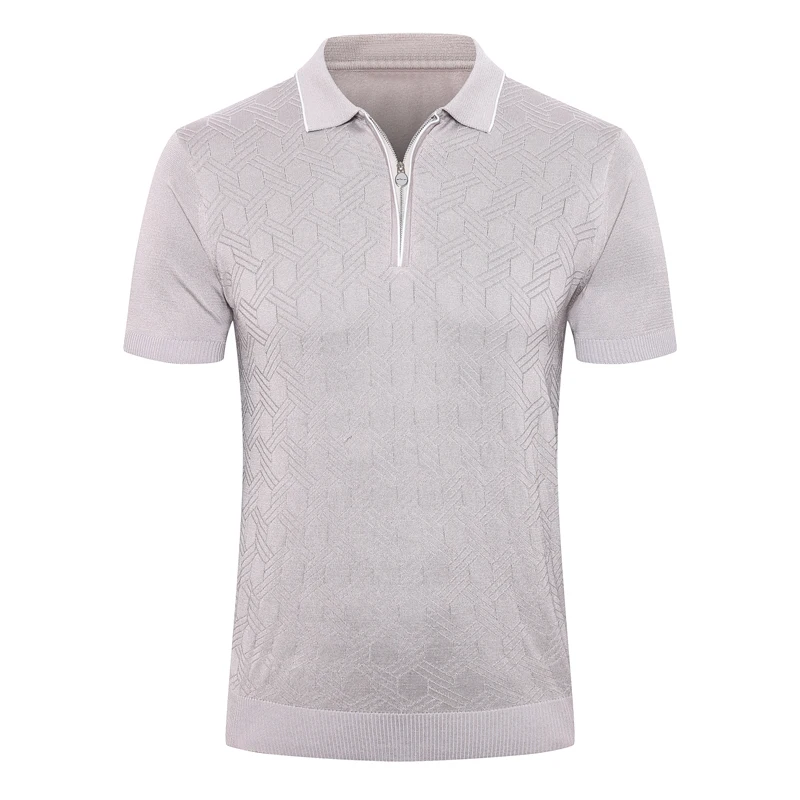 

Billionaire polo shirt silk men 2021 New fashion Casual short sleeve thin zipper Comfortable big size M-5XL quality