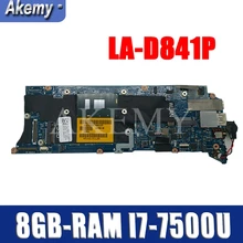 LA-D841P Laptop motherboard For DELL XPS-13 9350 original mainboard 8GB-RAM I7-7500U