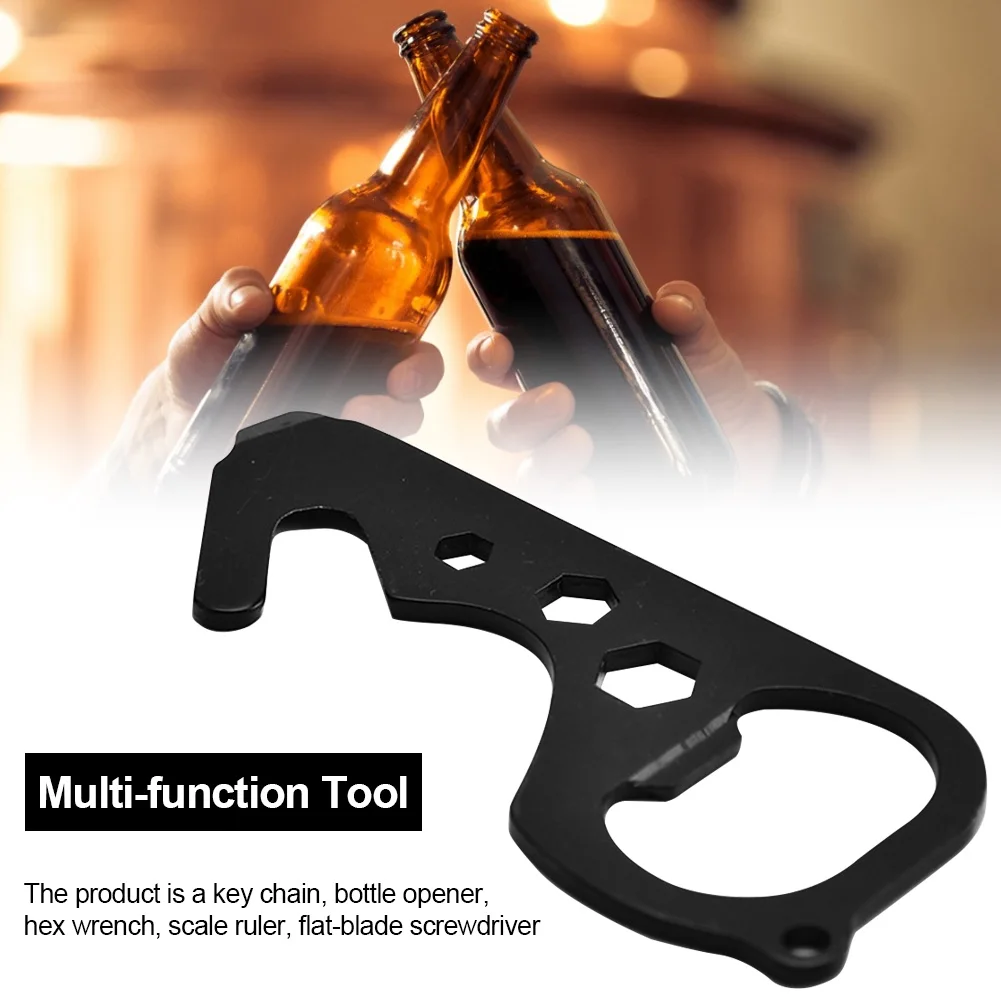 

Stainless Steel Multi-Tool Multi-functional Key-shaped Pocket Tool Key Chain With Bottle Opener Survival Kit Tool Card