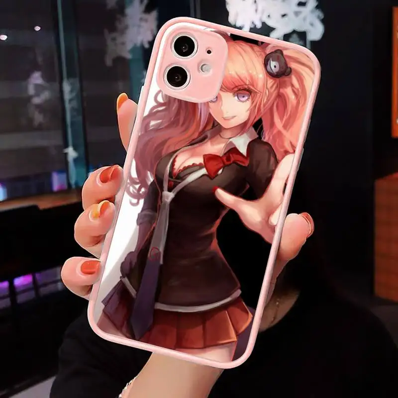 

Danganronpa Phone Case For iPhone 12 11 Mini Pro XR XS Max 7 8 Plus X Matte transparent Pink Back Cover
