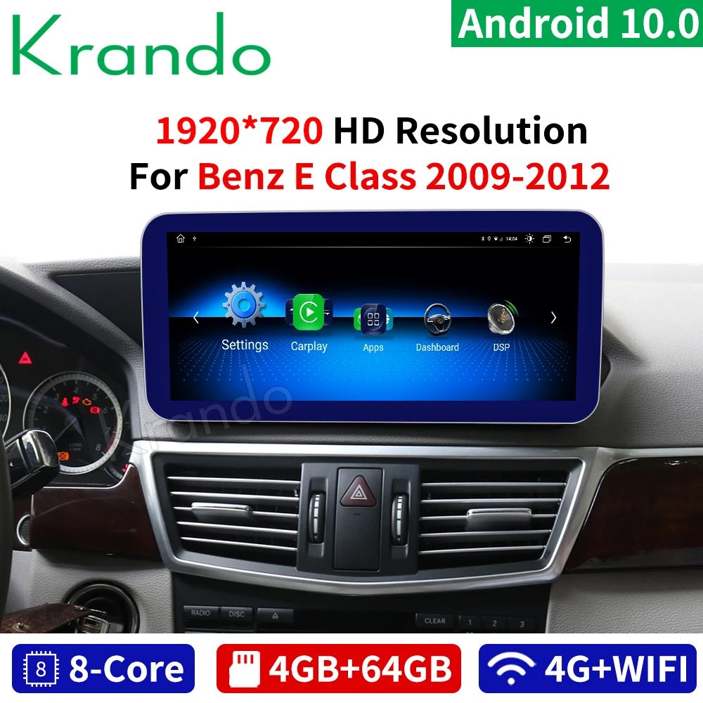Krando Android 10 0 8 Core 4 Гб + 64G для Benz E Class mercedes W212 E200 E230 2009 2012 Центральный multimidia android в