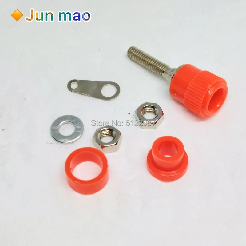 10PCS Terminal Blocks JS-910B JS-919 4mm Amplifier Connector Binding Post Banana Plug Jack Mount 5 Color Each 2Pcs Red | Обустройство